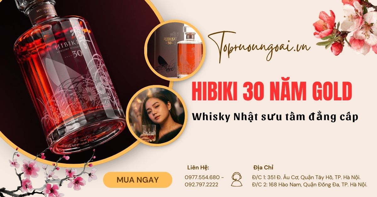 Rượu Hibiki 30 năm Gold chính hãng – Whisky Nhật sưu tầm đẳng cấp