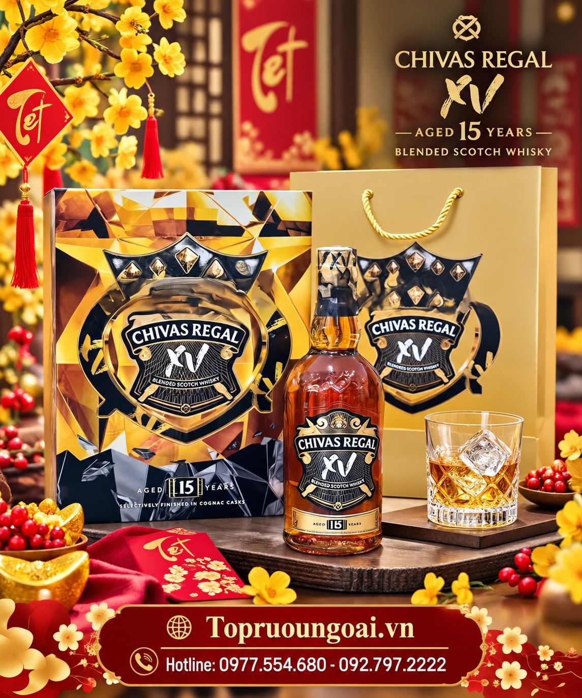 Rượu Chivas 15 năm - Hộp quà Tết