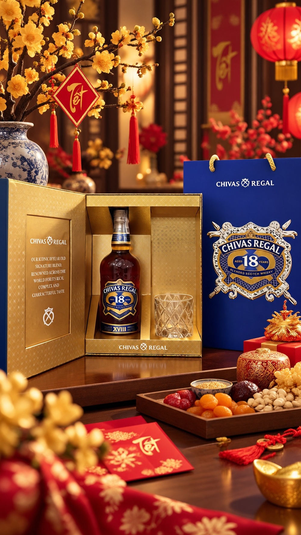 Rượu Chivas 18 năm - Hộp quà Tết