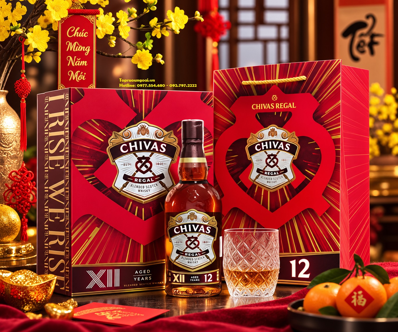 Rượu Chivas 12 năm - Hộp quà Tết