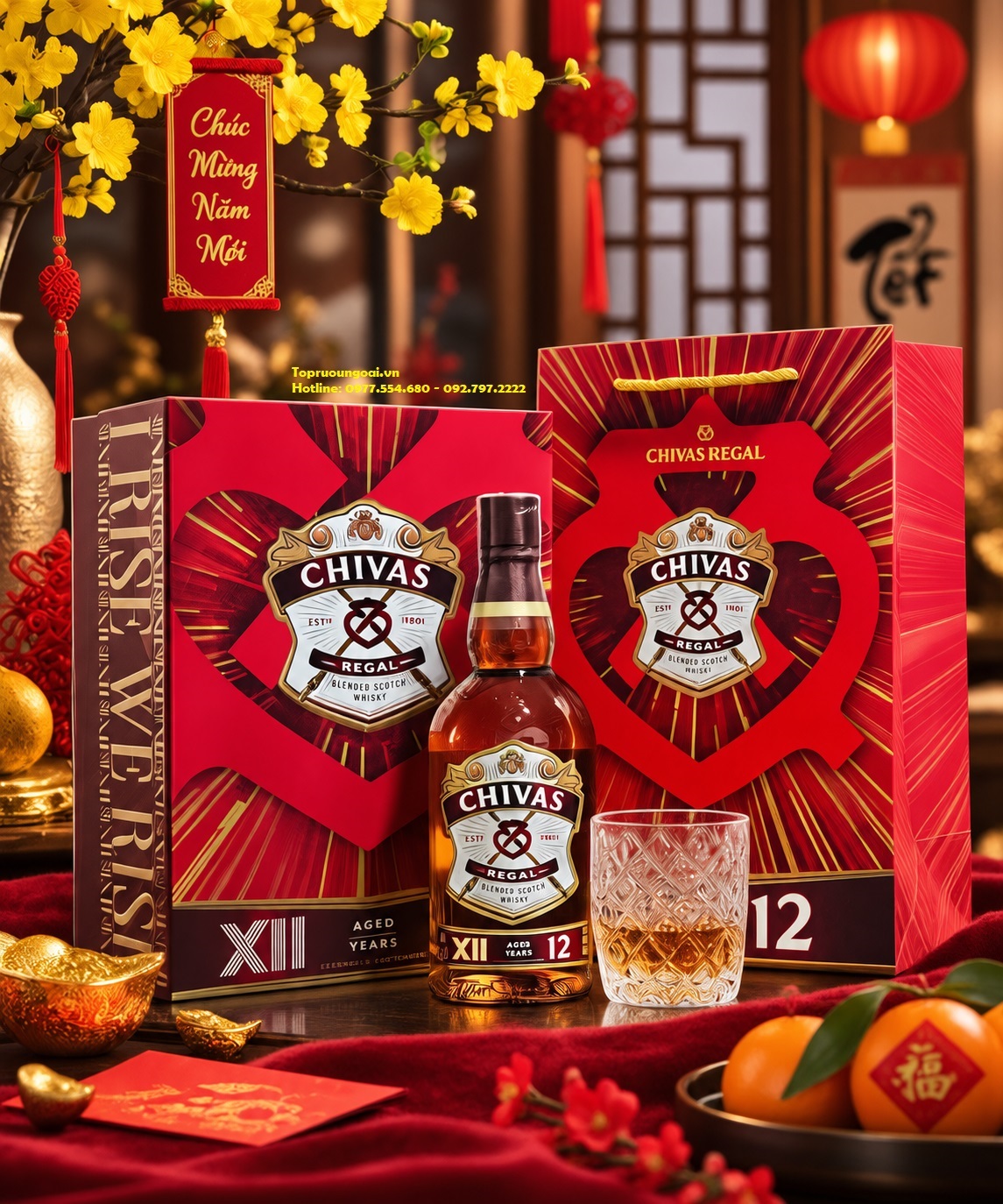 Rượu Chivas 12 năm - Hộp quà Tết