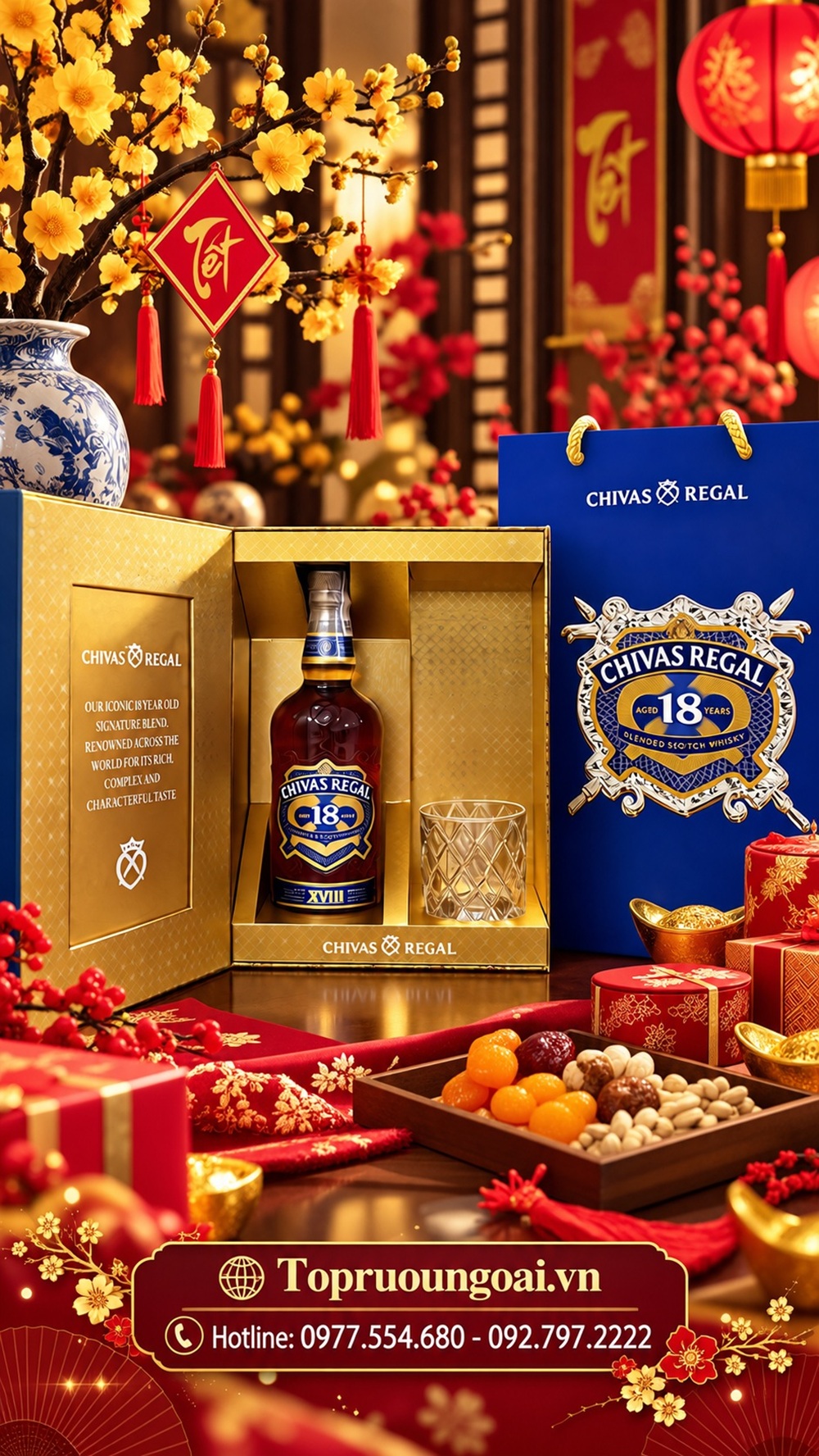 Rượu Chivas 18 năm - Hộp quà Tết