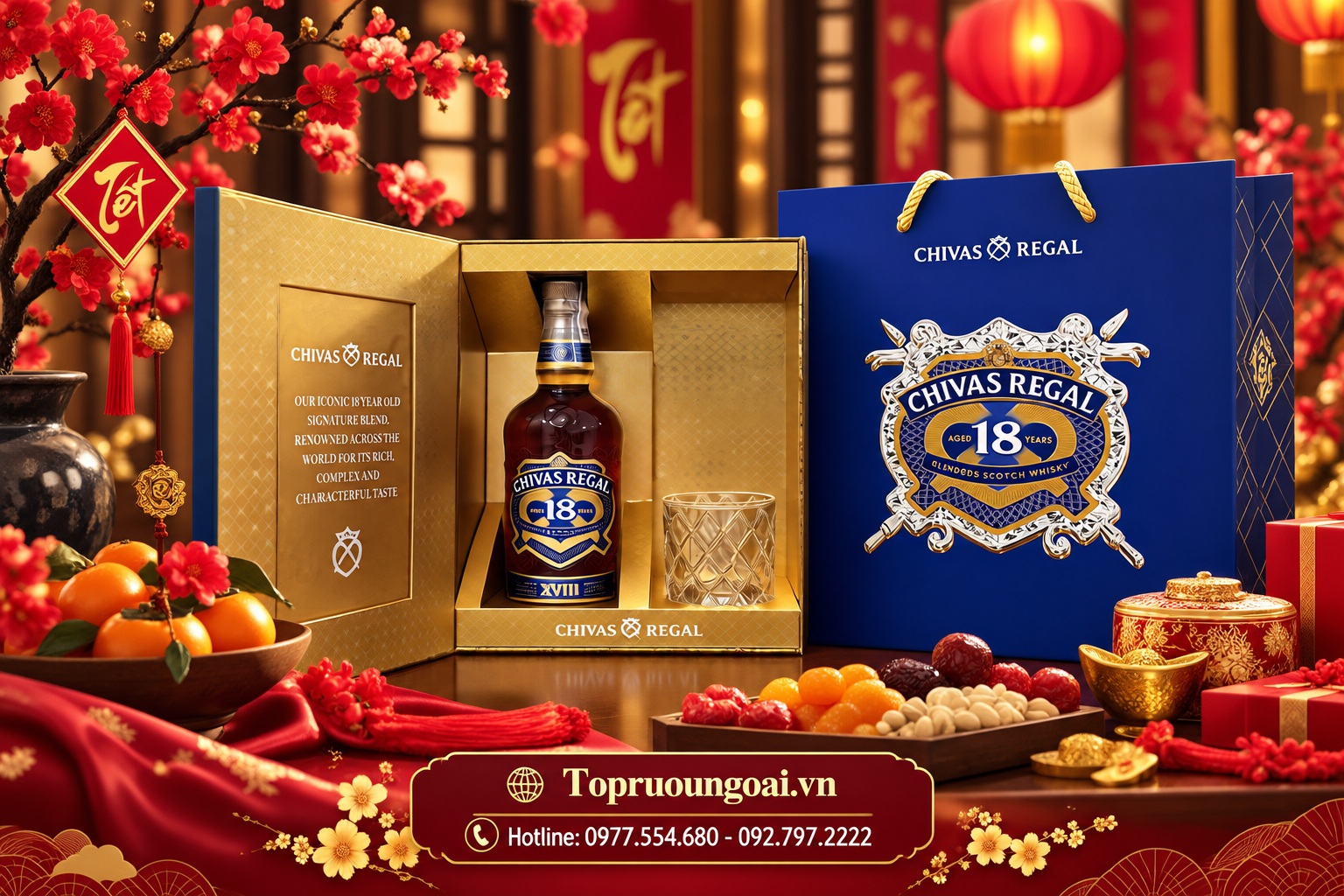 Rượu Chivas 18 năm - Hộp quà Tết