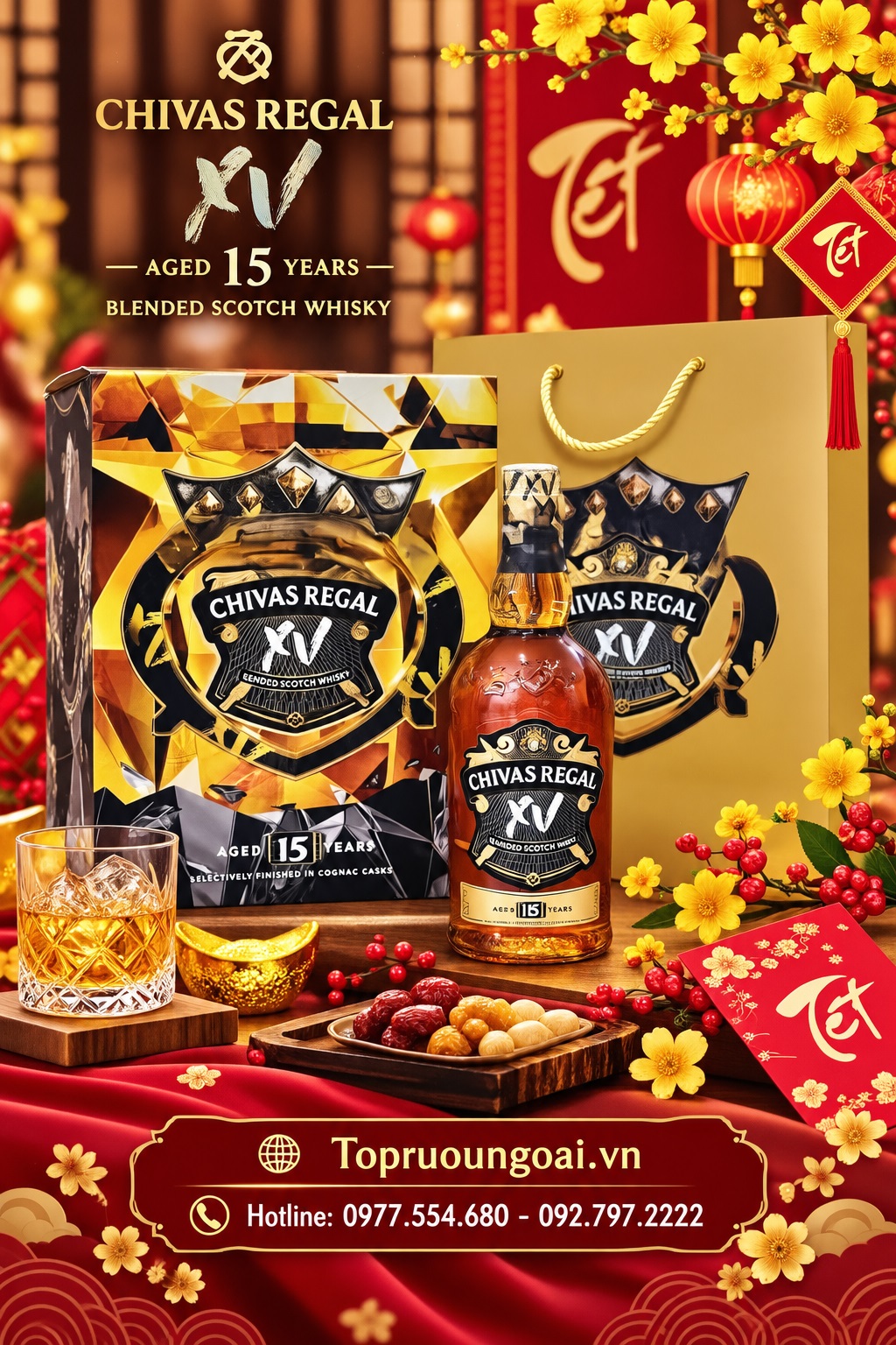 Rượu Chivas 15 năm - Hộp quà Tết