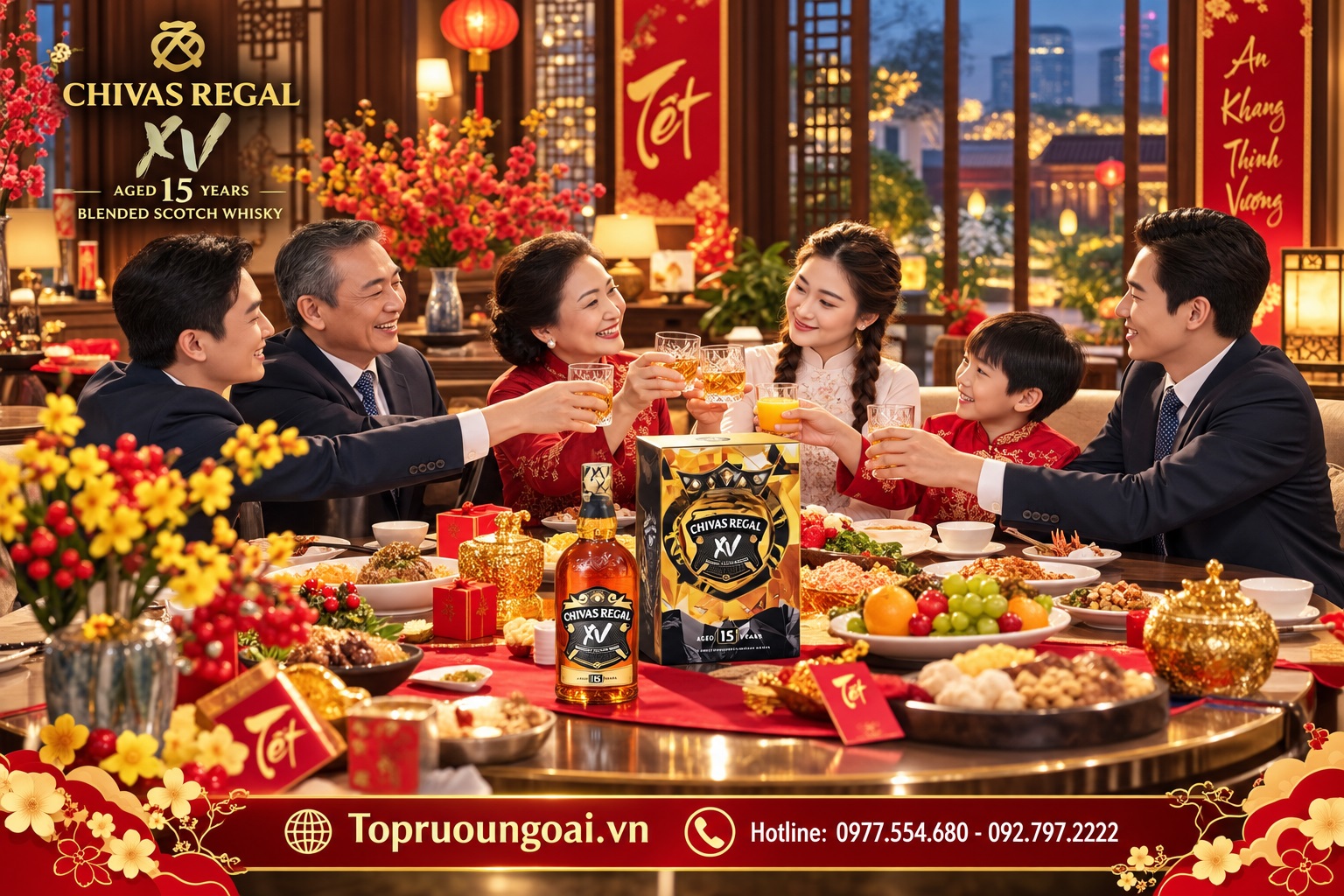Rượu Chivas 15 năm - Hộp quà Tết