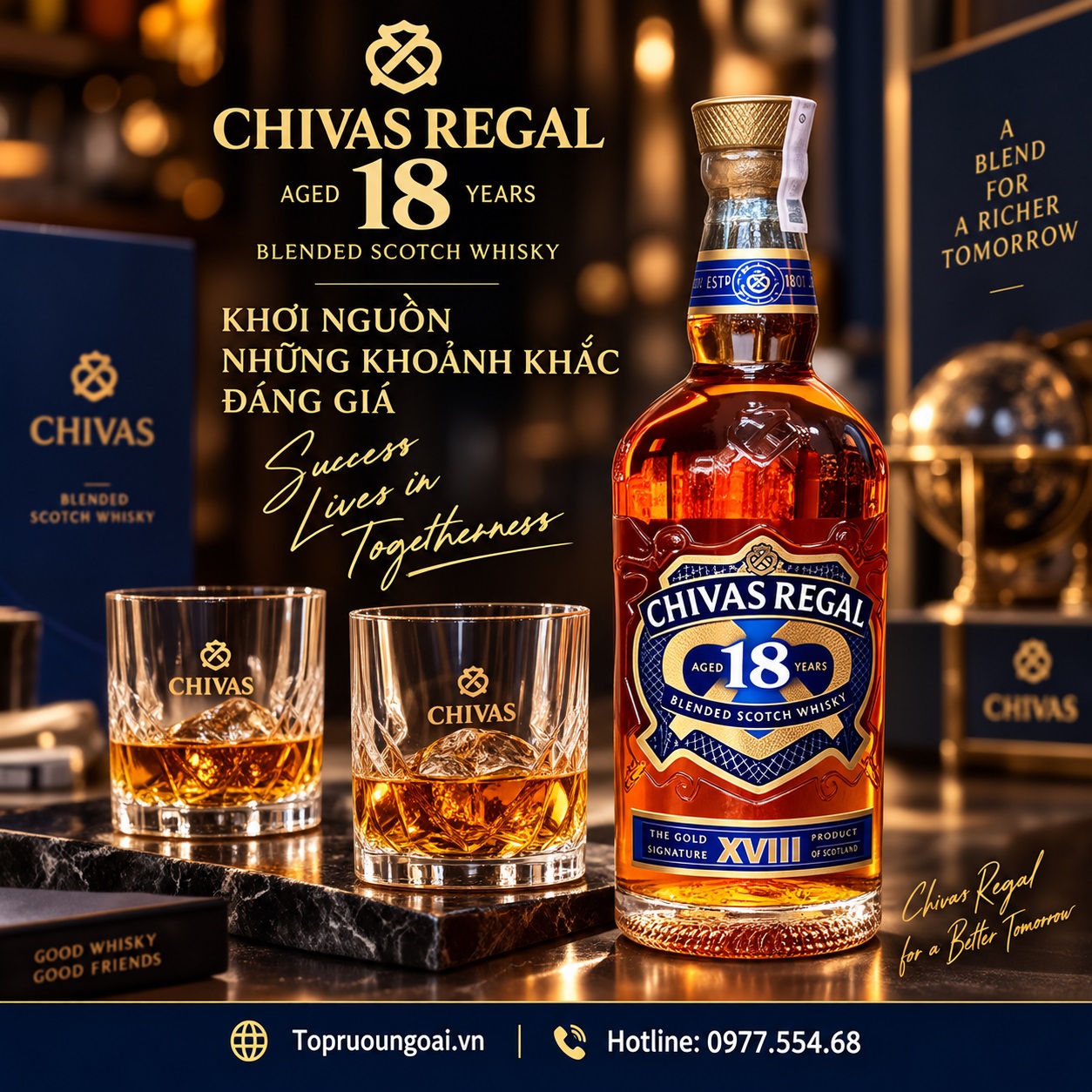 Rượu Chivas 18 năm hộp quà Tết – Dòng whisky cao cấp cho mùa biếu tặng