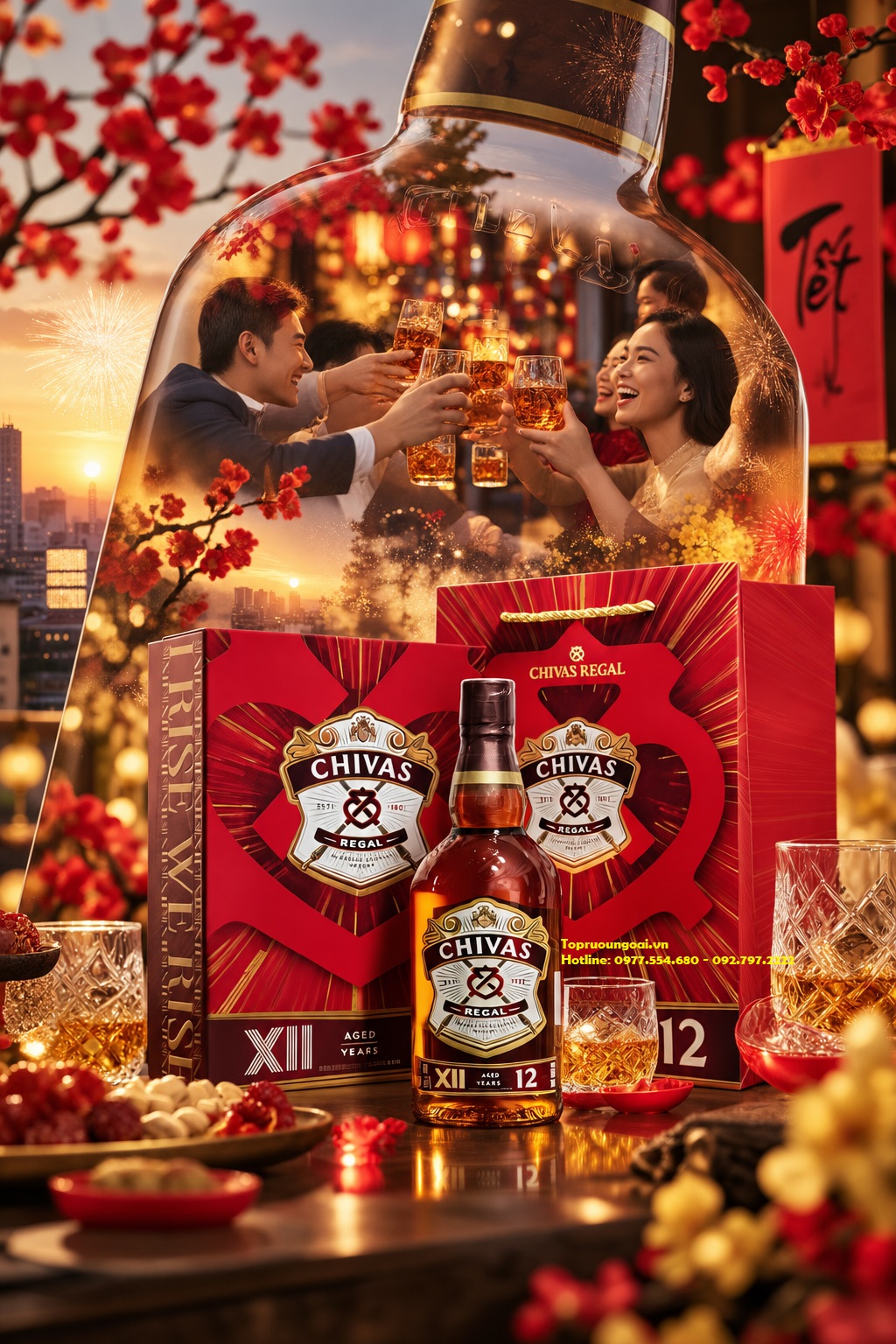 Rượu Chivas 12 năm hộp quà Tết - Đẳng cấp quà Tết