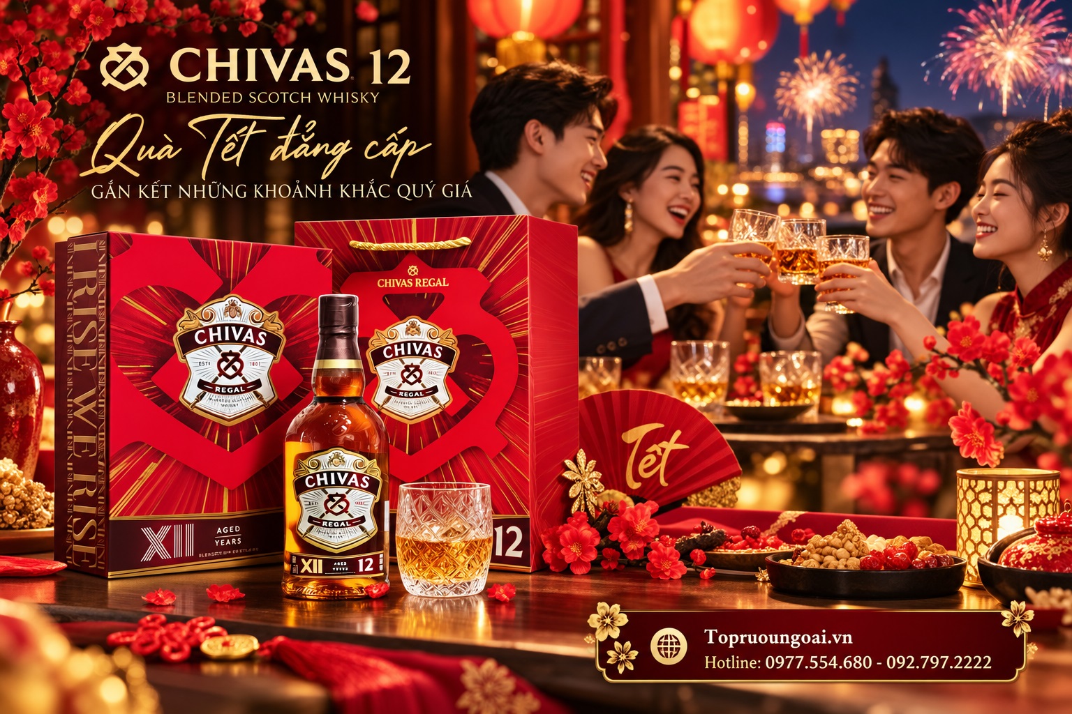 Rượu Chivas 12 năm hộp quà Tết - Đẳng cấp quà Tết