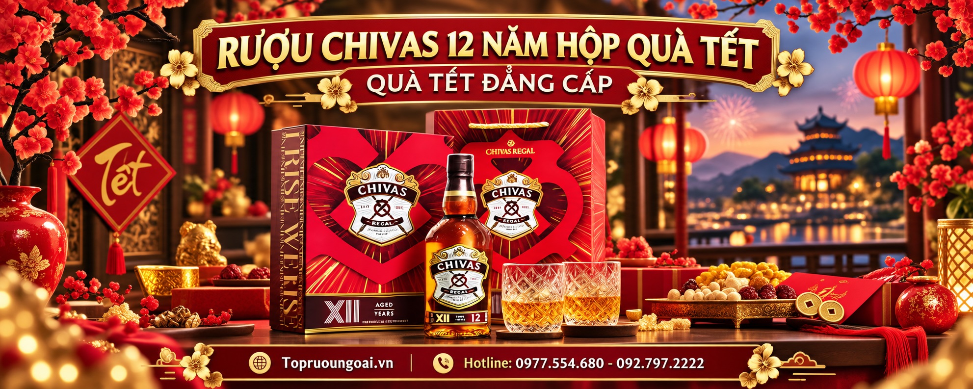 Rượu Chivas 12 năm hộp quà Tết - Đẳng cấp quà Tết