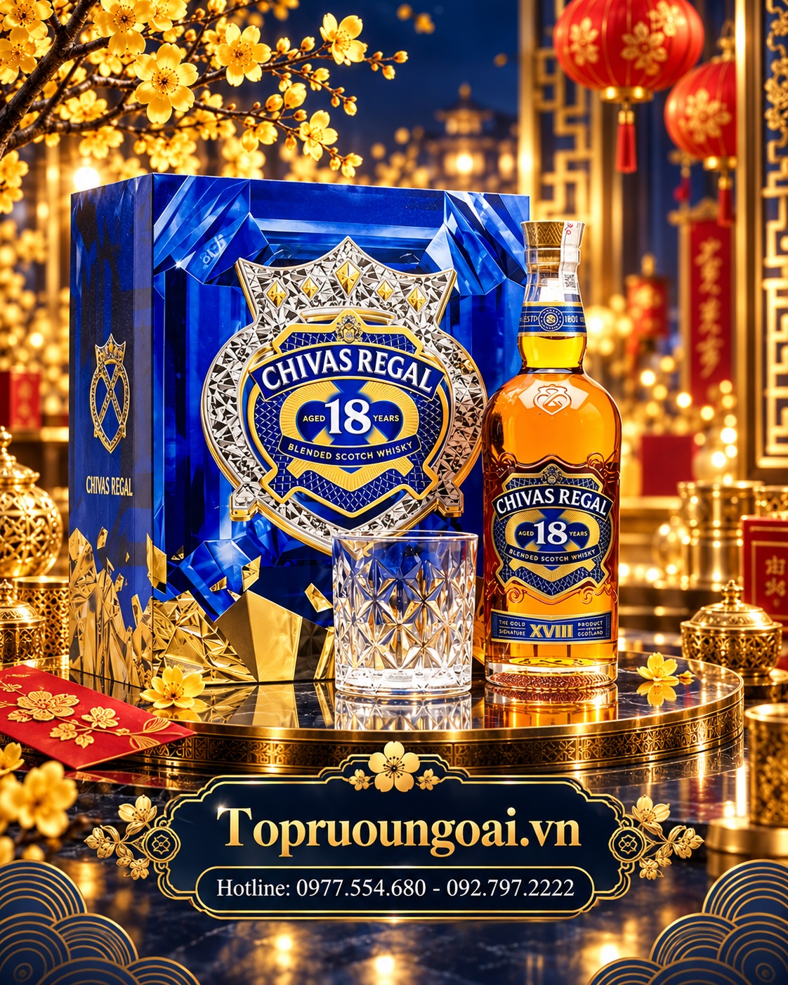 Rượu Chivas 18 năm hộp quà Tết – Dòng whisky cao cấp cho mùa biếu tặng