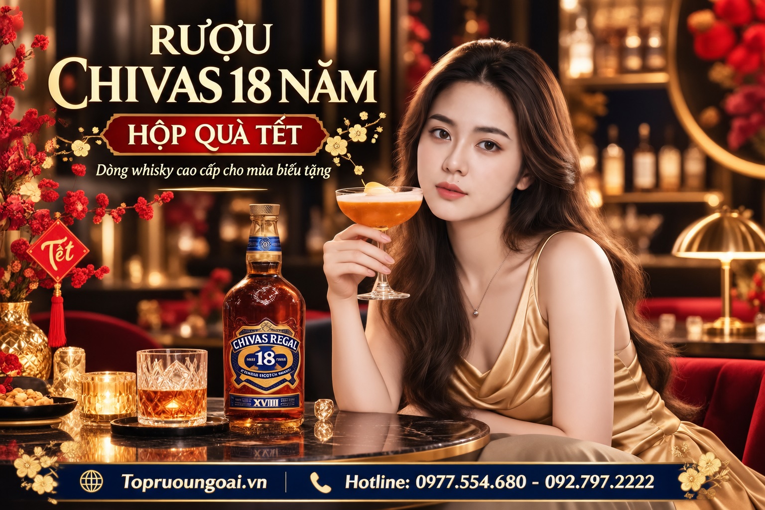 Rượu Chivas 18 năm hộp quà Tết – Dòng whisky cao cấp cho mùa biếu tặng