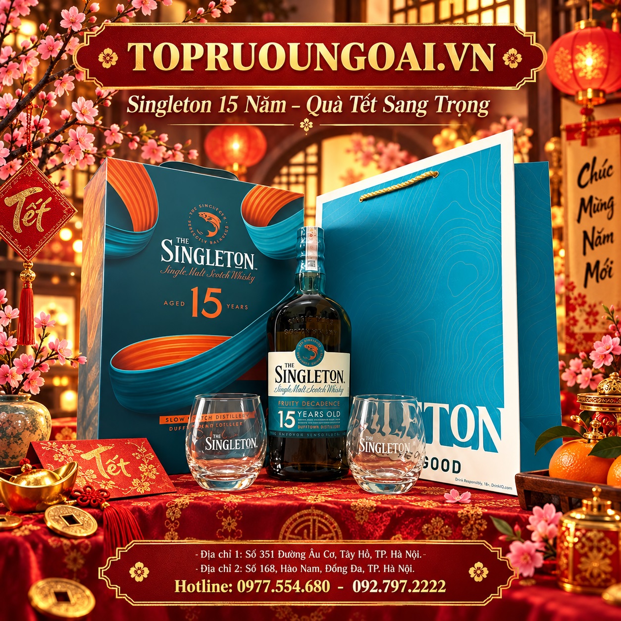 Rượu Singleton 15 năm hộp quà Tết – Vì sao đáng để lựa chọn?