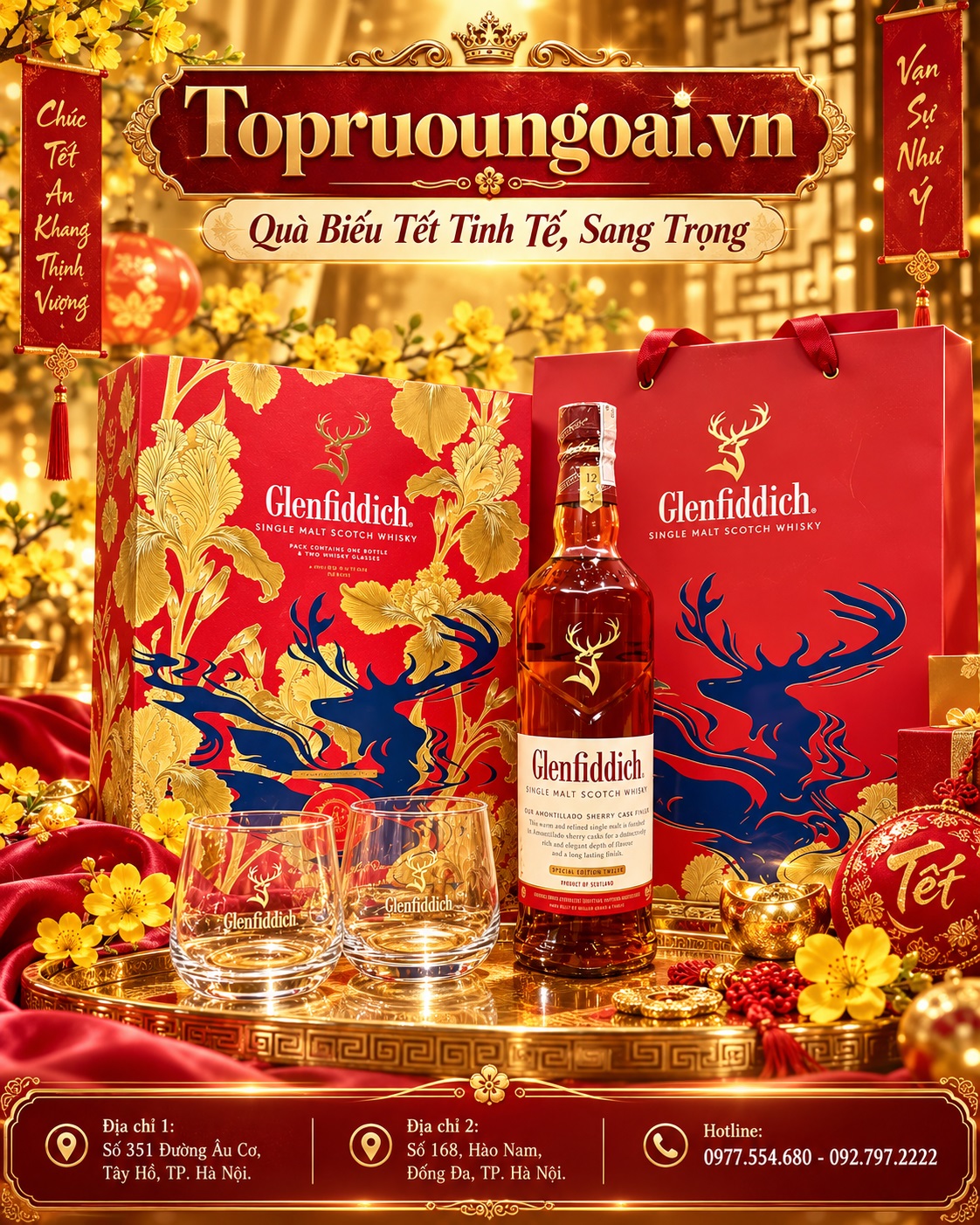 Rượu Glenfiddich 12 năm - hộp quà Tết