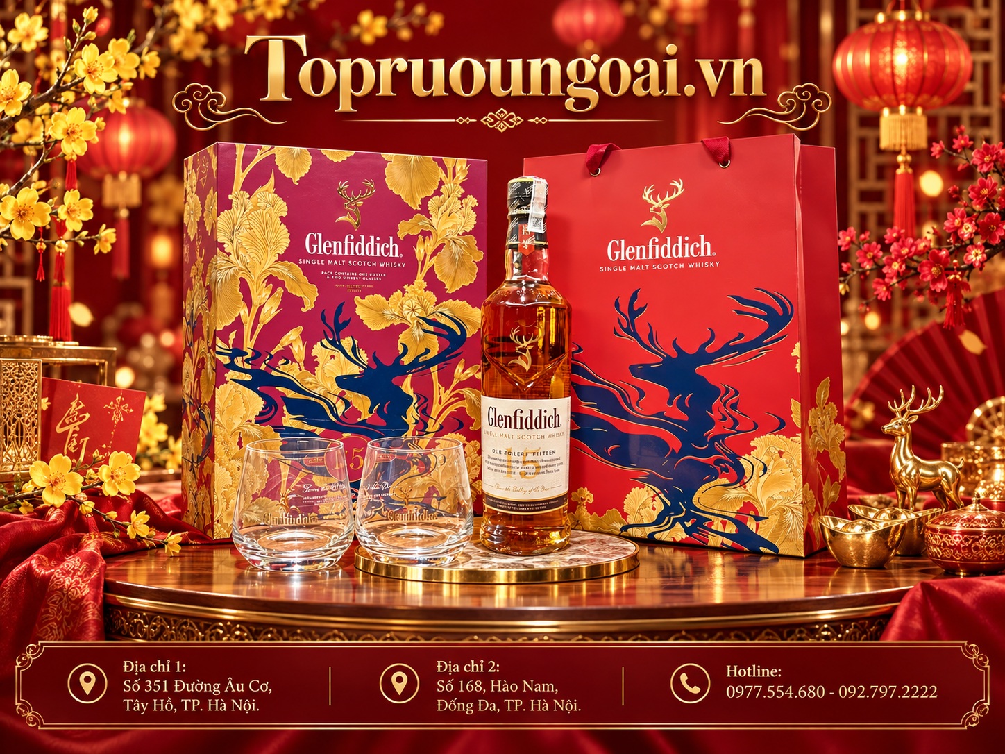 Rượu Glenfiddich 15 năm hộp quà Tết 2027 – Món quà mang dấu ấn riêng