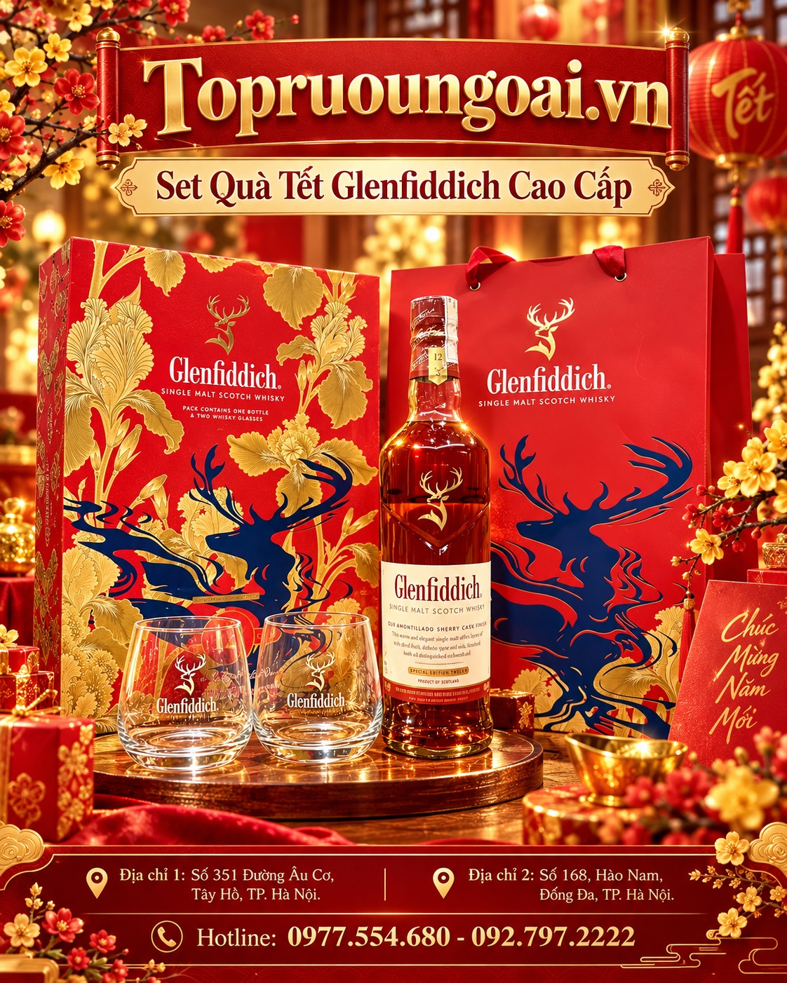 Rượu Glenfiddich 12 năm - hộp quà Tết