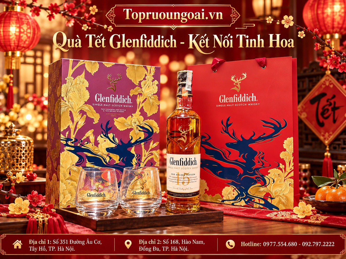 Rượu Glenfiddich 15 năm hộp quà Tết 2027 – Món quà mang dấu ấn riêng