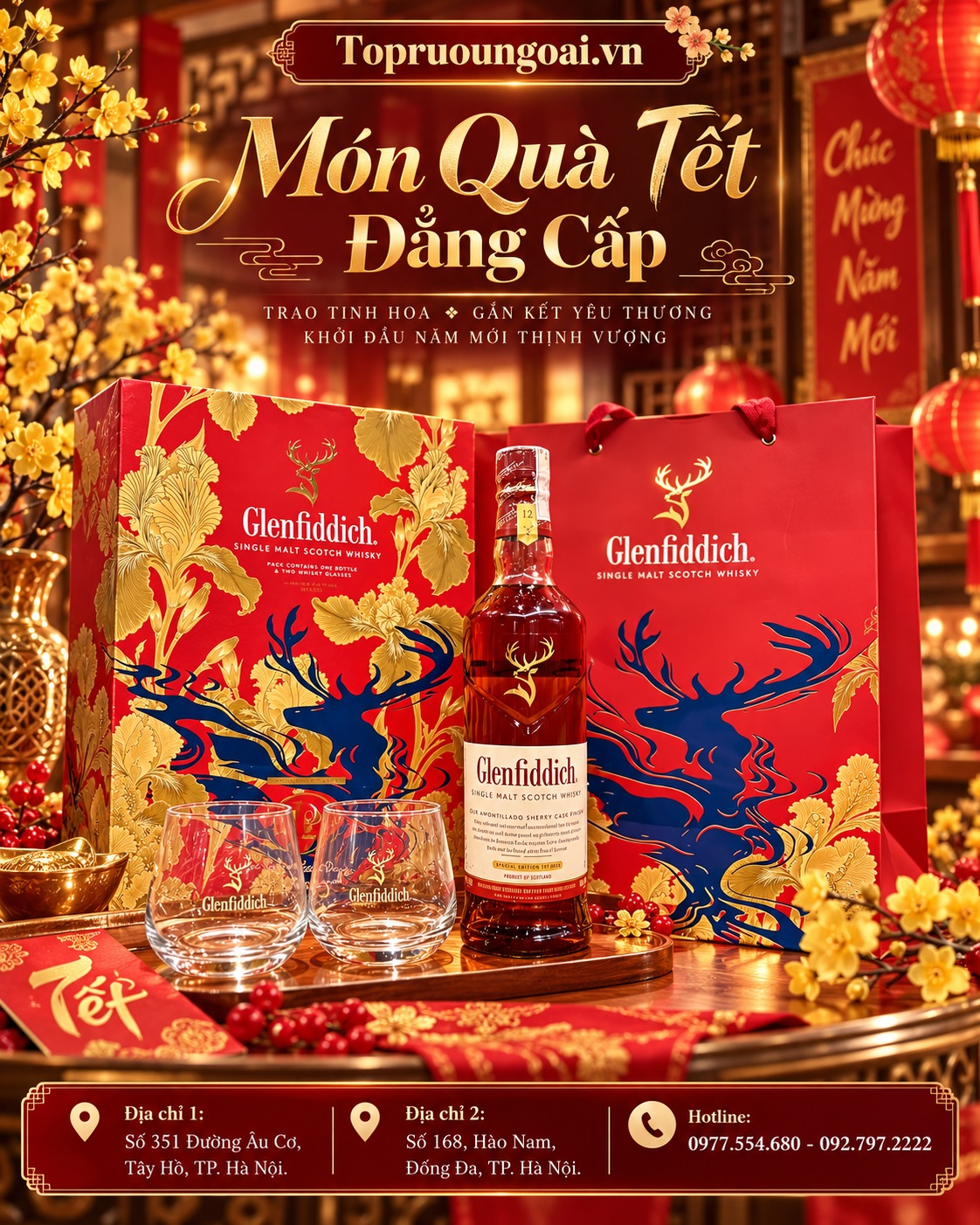 Rượu Glenfiddich 12 năm - hộp quà Tết