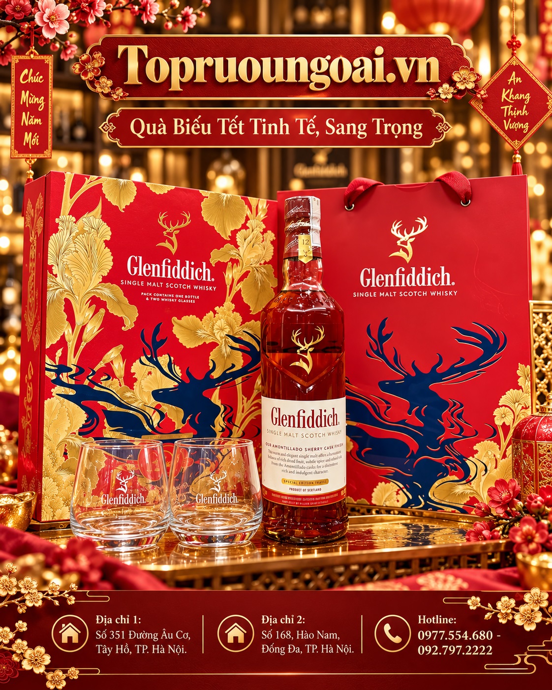 Rượu Glenfiddich 12 năm - hộp quà Tết
