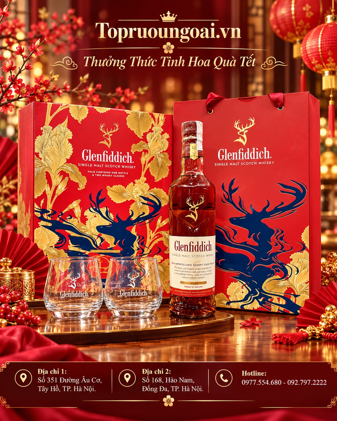 Rượu Glenfiddich 12 năm - hộp quà Tết