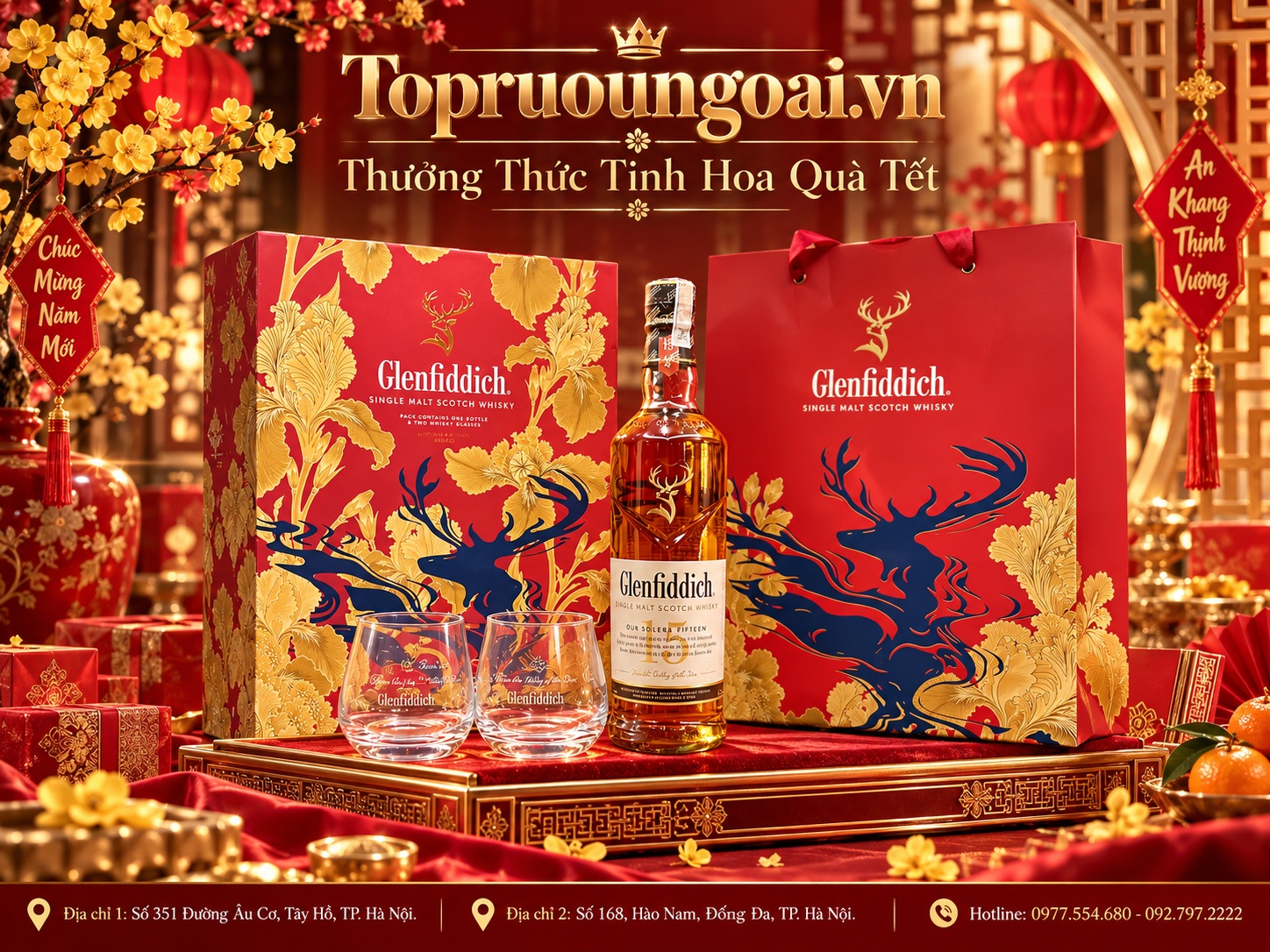 Rượu Glenfiddich 15 năm hộp quà Tết 2027 – Món quà mang dấu ấn riêng