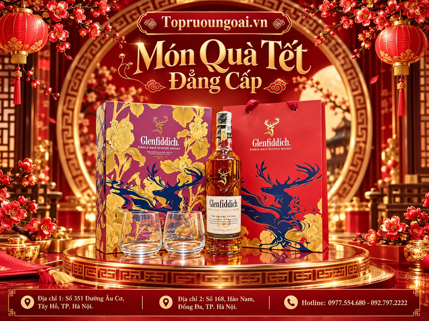 Rượu Glenfiddich 15 năm hộp quà Tết 2027 – Món quà mang dấu ấn riêng