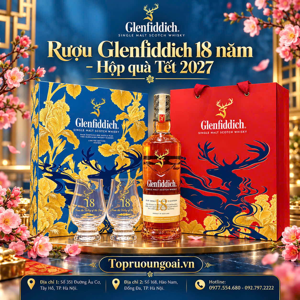Rượu Glenfiddich 18 năm hộp quà Tết 2027