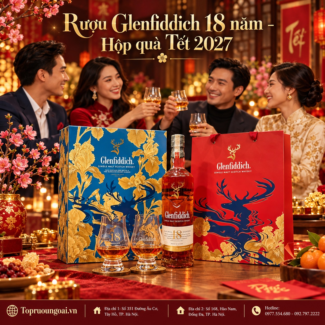 Rượu Glenfiddich 18 năm hộp quà Tết 2027