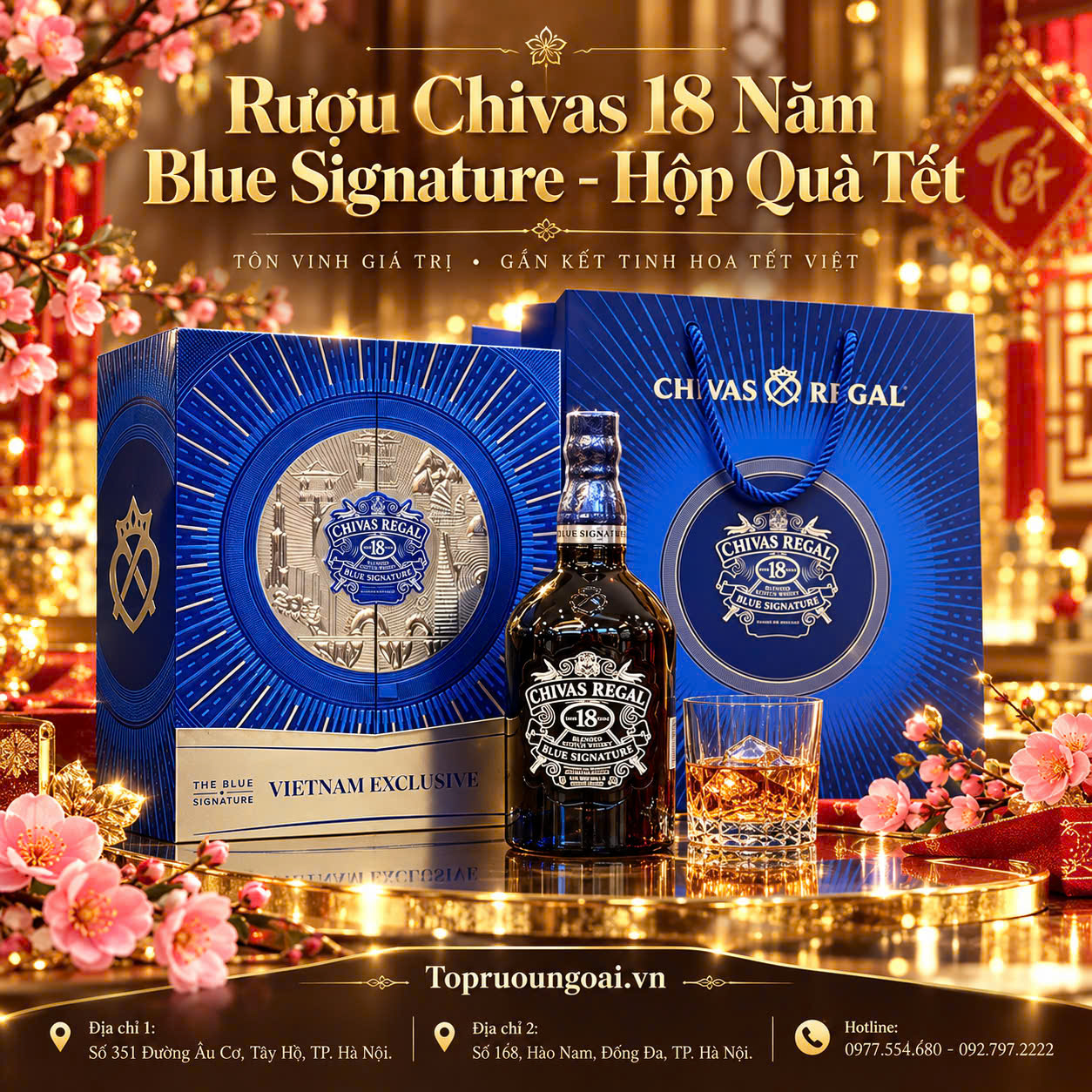 Rượu Chivas 18 năm Blue Signature - Hộp quà Tết 2027