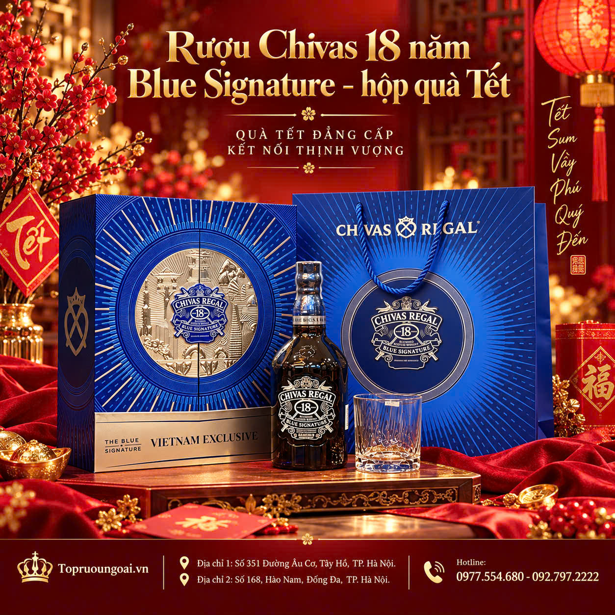 Rượu Chivas 18 năm Blue Signature - Hộp quà Tết 2027