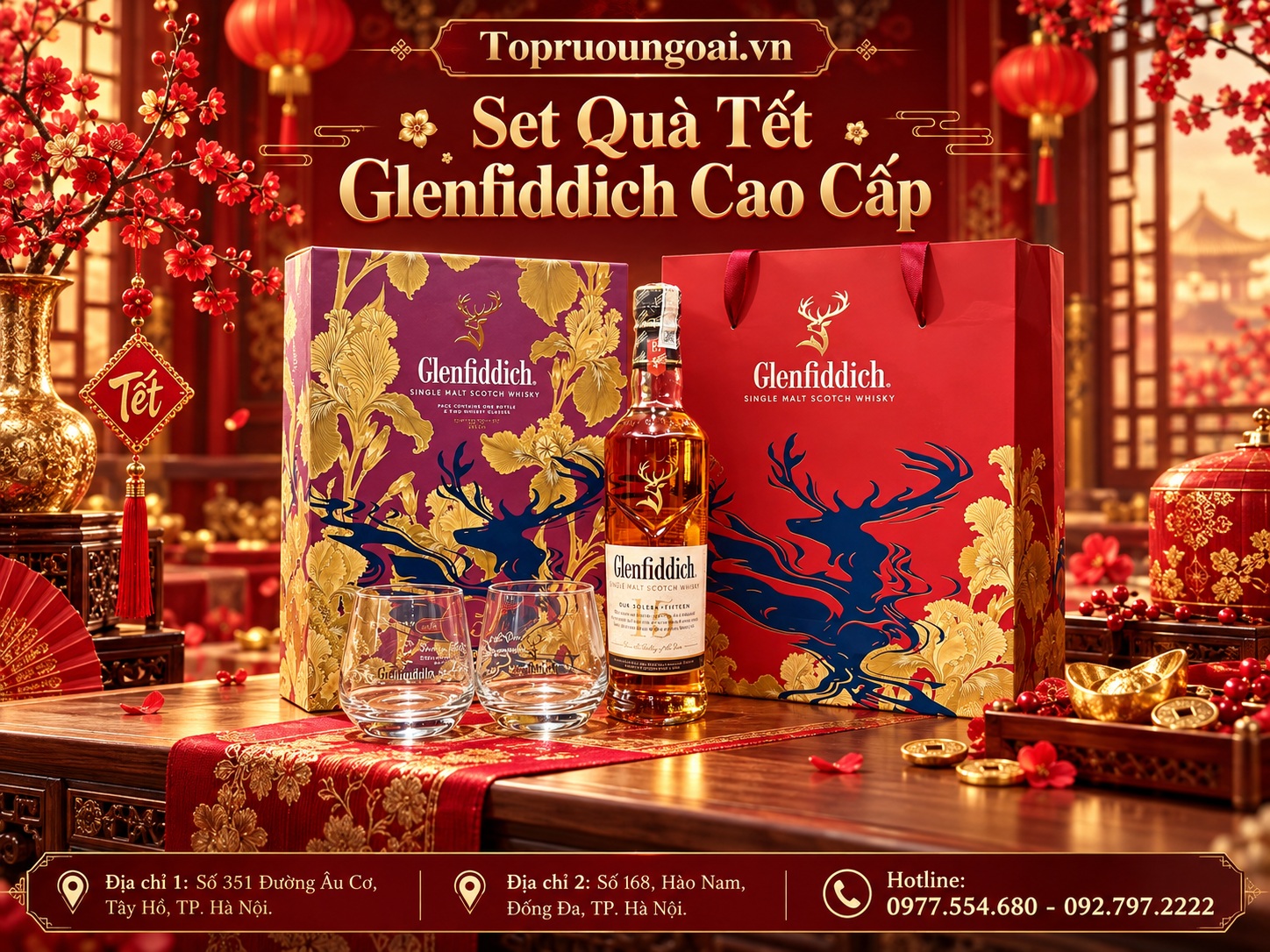 Rượu Glenfiddich 15 năm hộp quà Tết 2027 – Món quà mang dấu ấn riêng