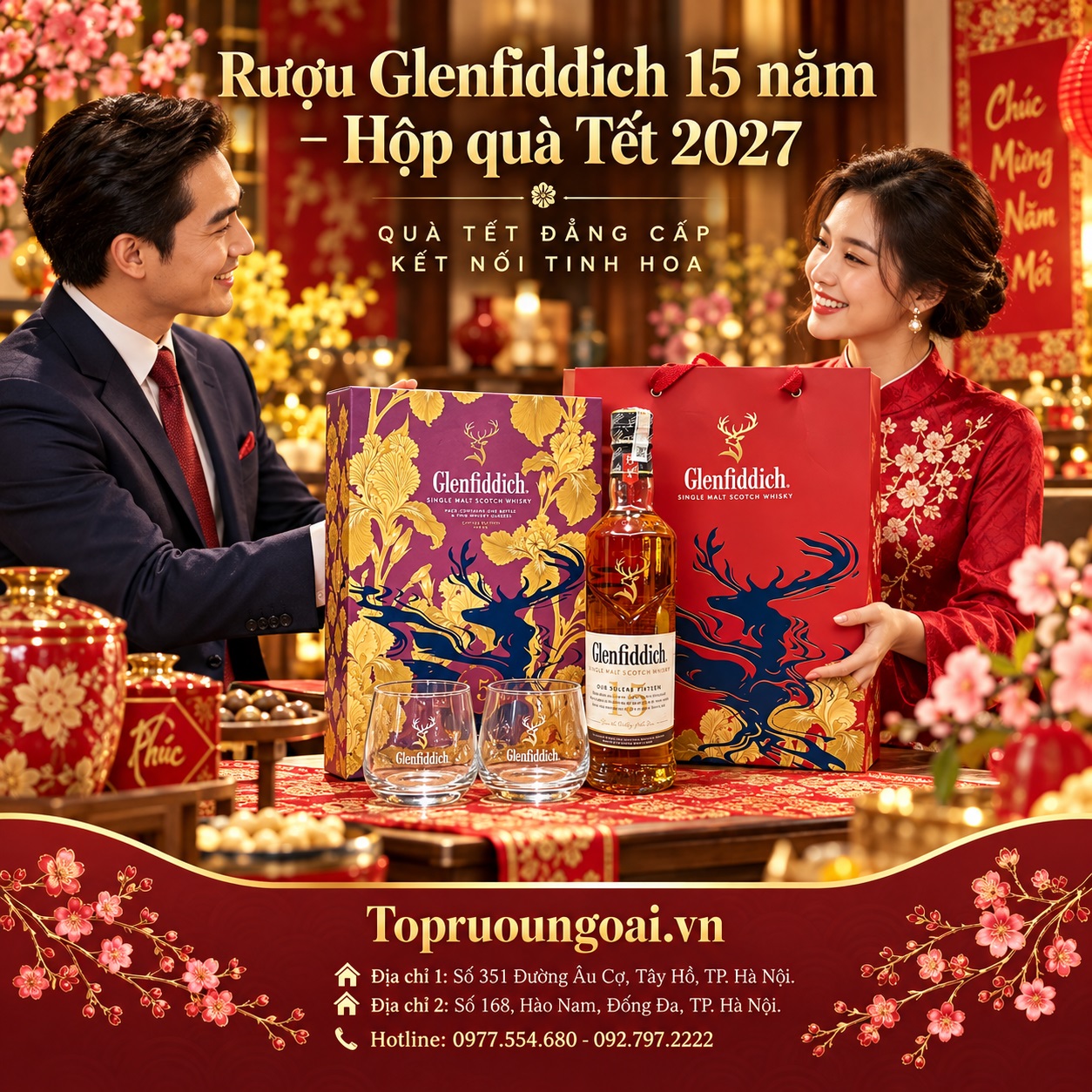 Rượu Glenfiddich 15 năm - Hộp quà Tết