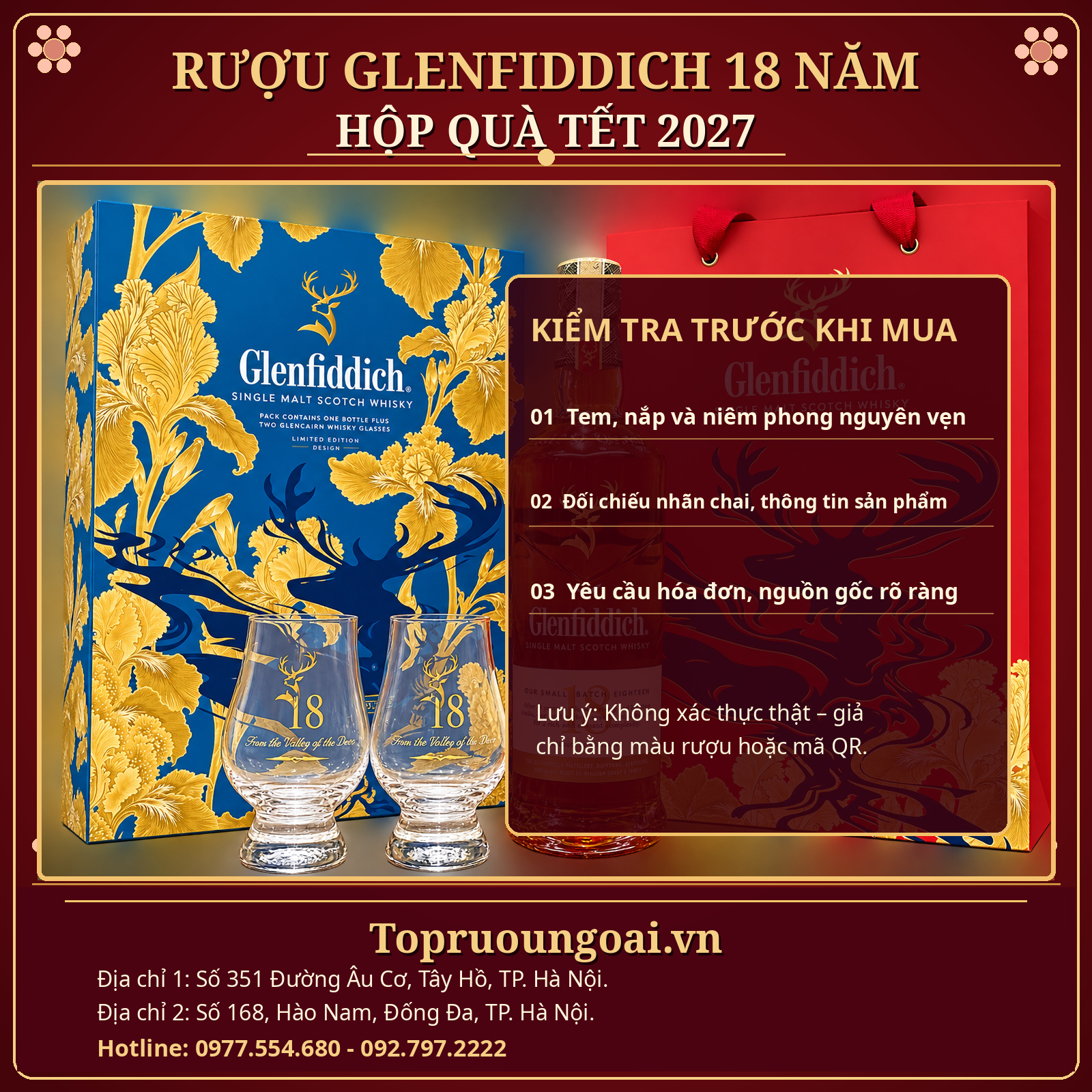 Rượu Glenfiddich 18 năm hộp quà Tết 2027