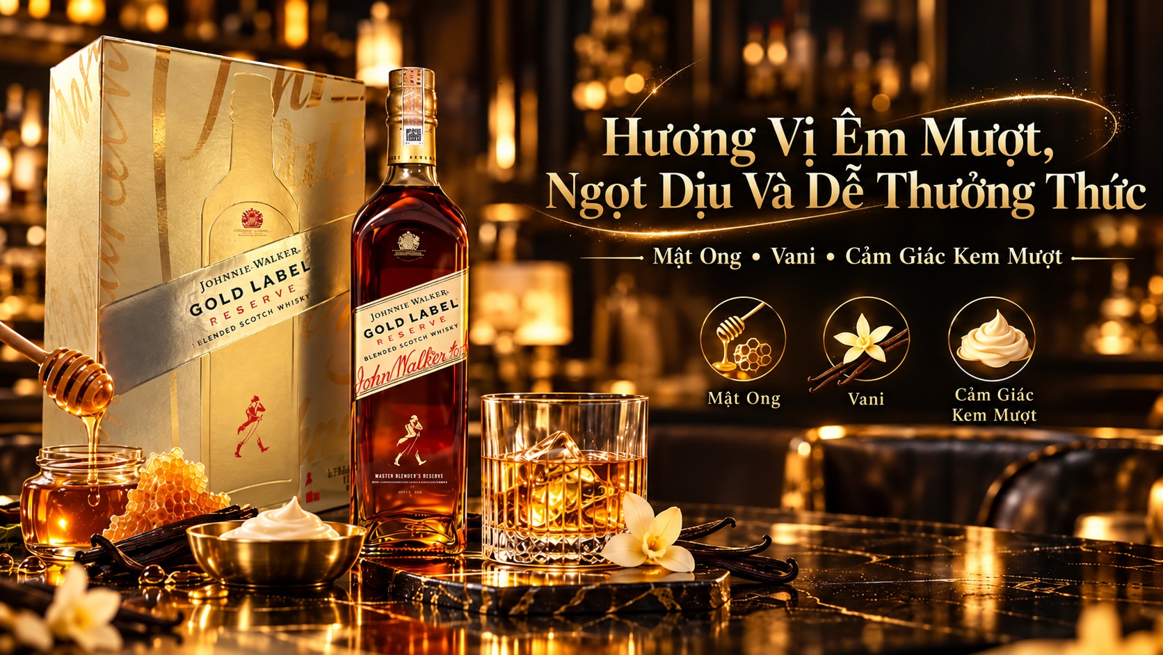 Rượu Johnnie Walker Gold Label hộp quà Tết 