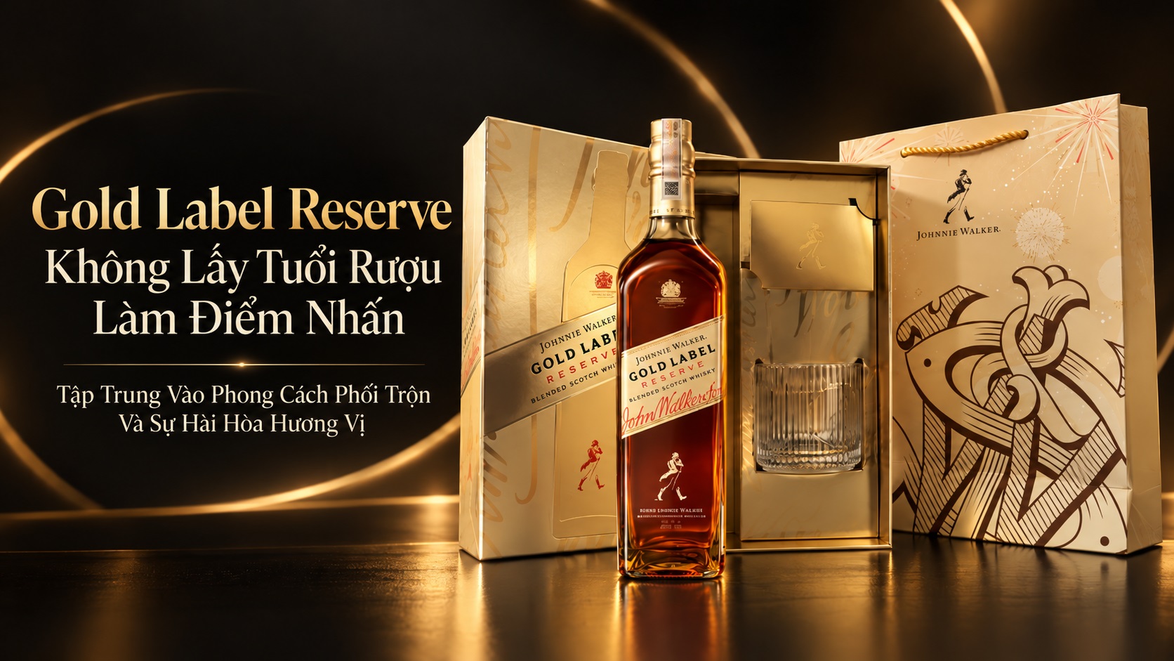 Rượu Johnnie Walker Gold Label hộp quà Tết 