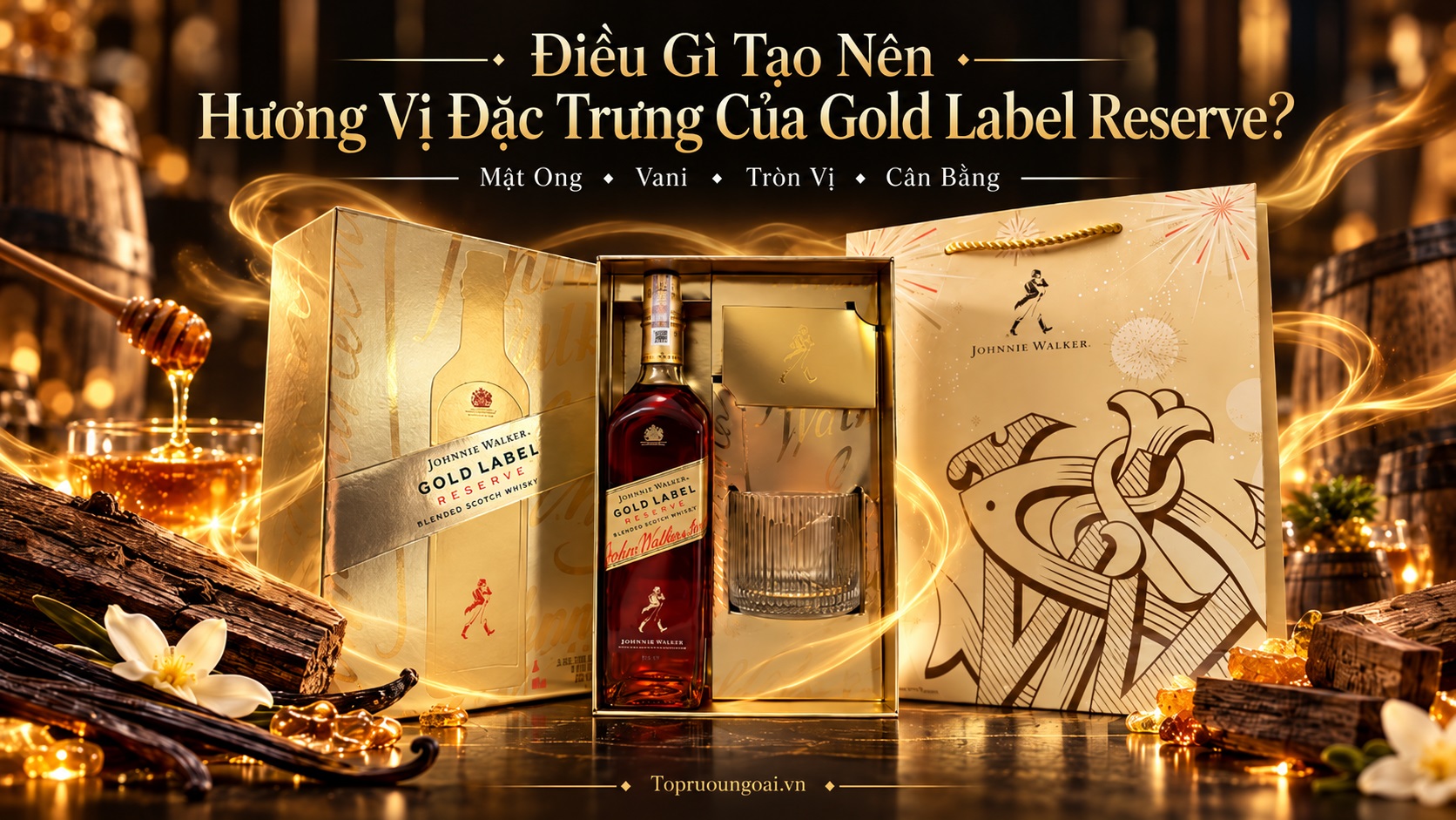 Rượu Johnnie Walker Gold Label hộp quà Tết 