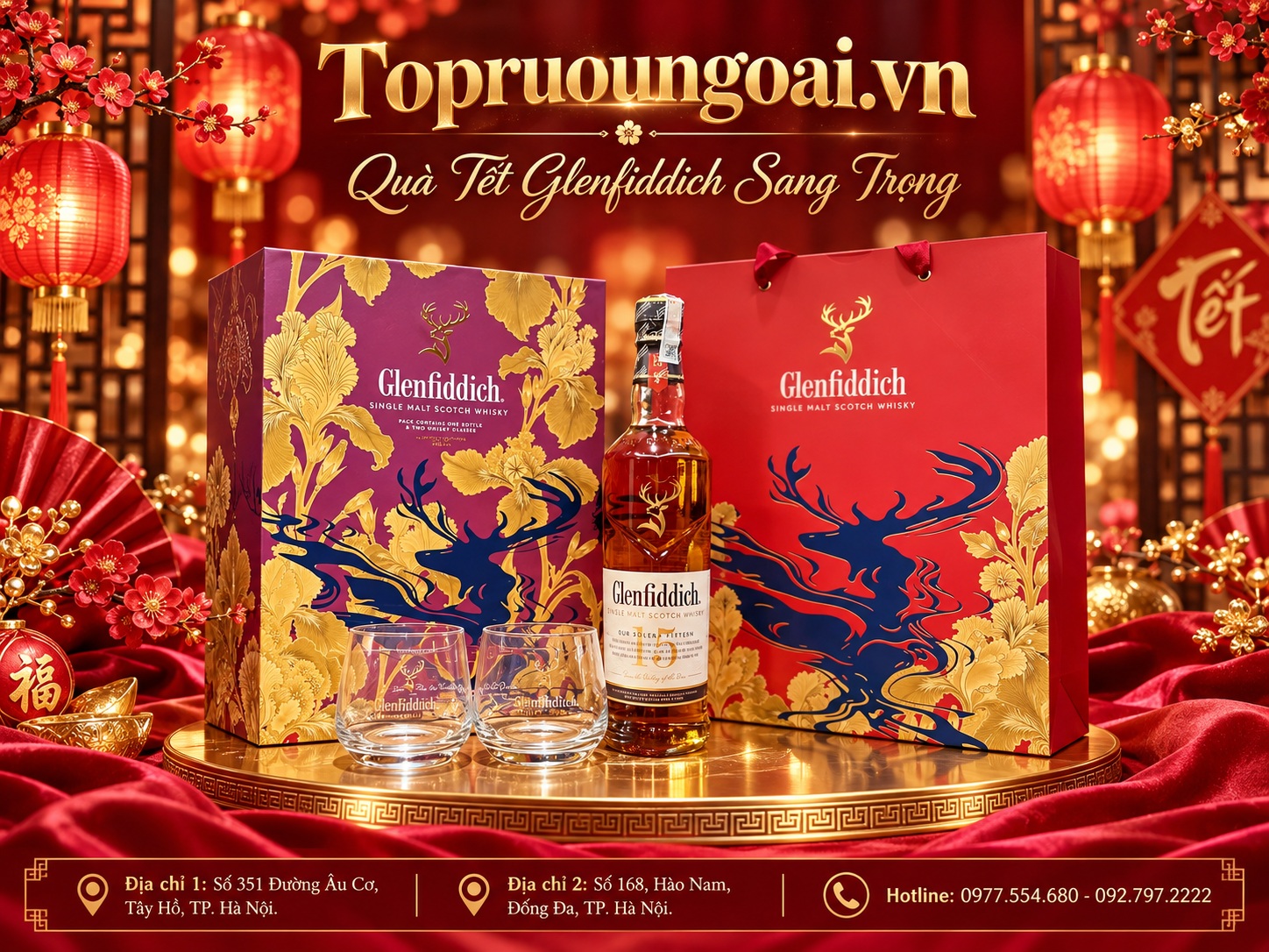 Rượu Glenfiddich 15 năm hộp quà Tết 2027 – Món quà mang dấu ấn riêng