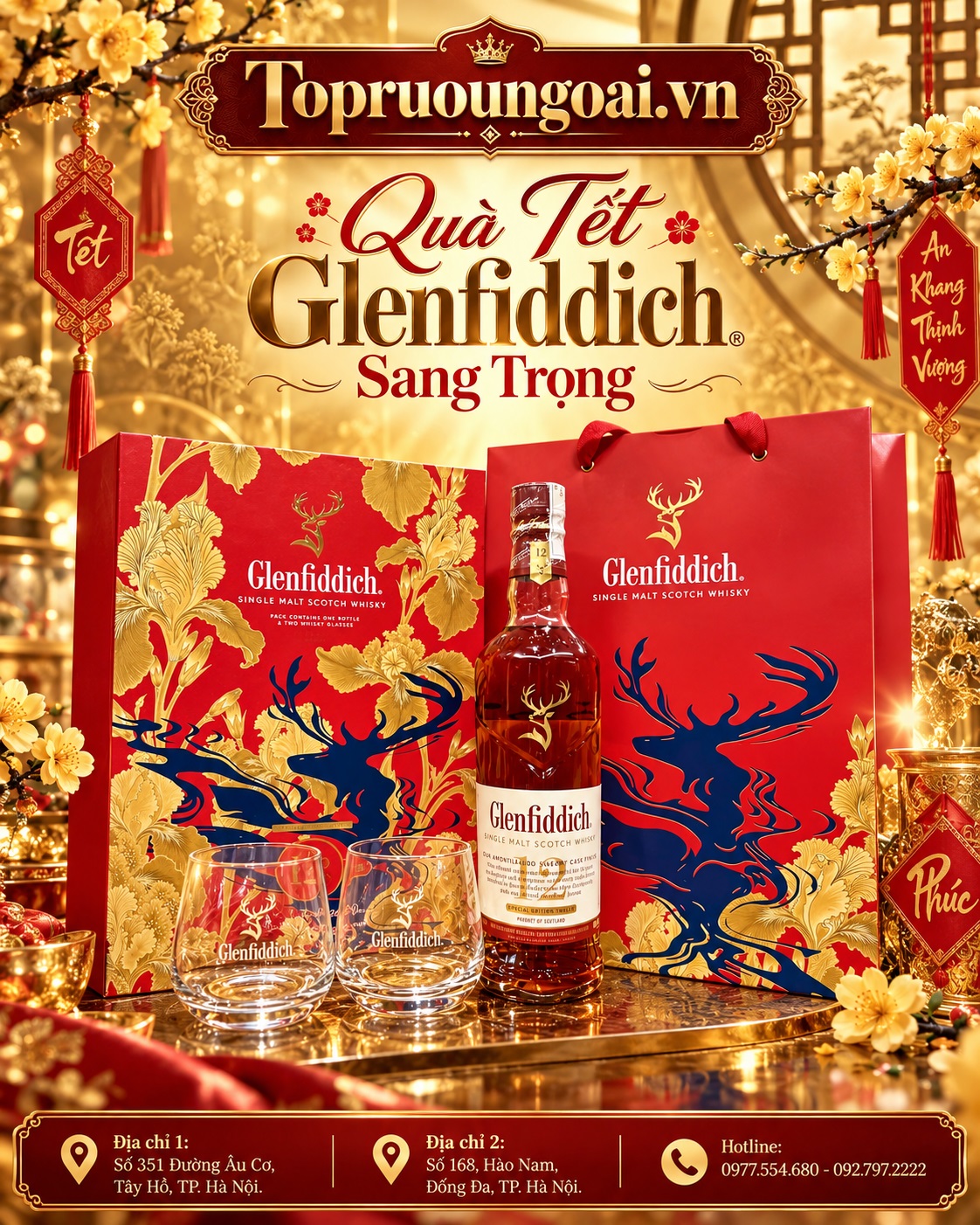 Rượu Glenfiddich 12 năm - hộp quà Tết