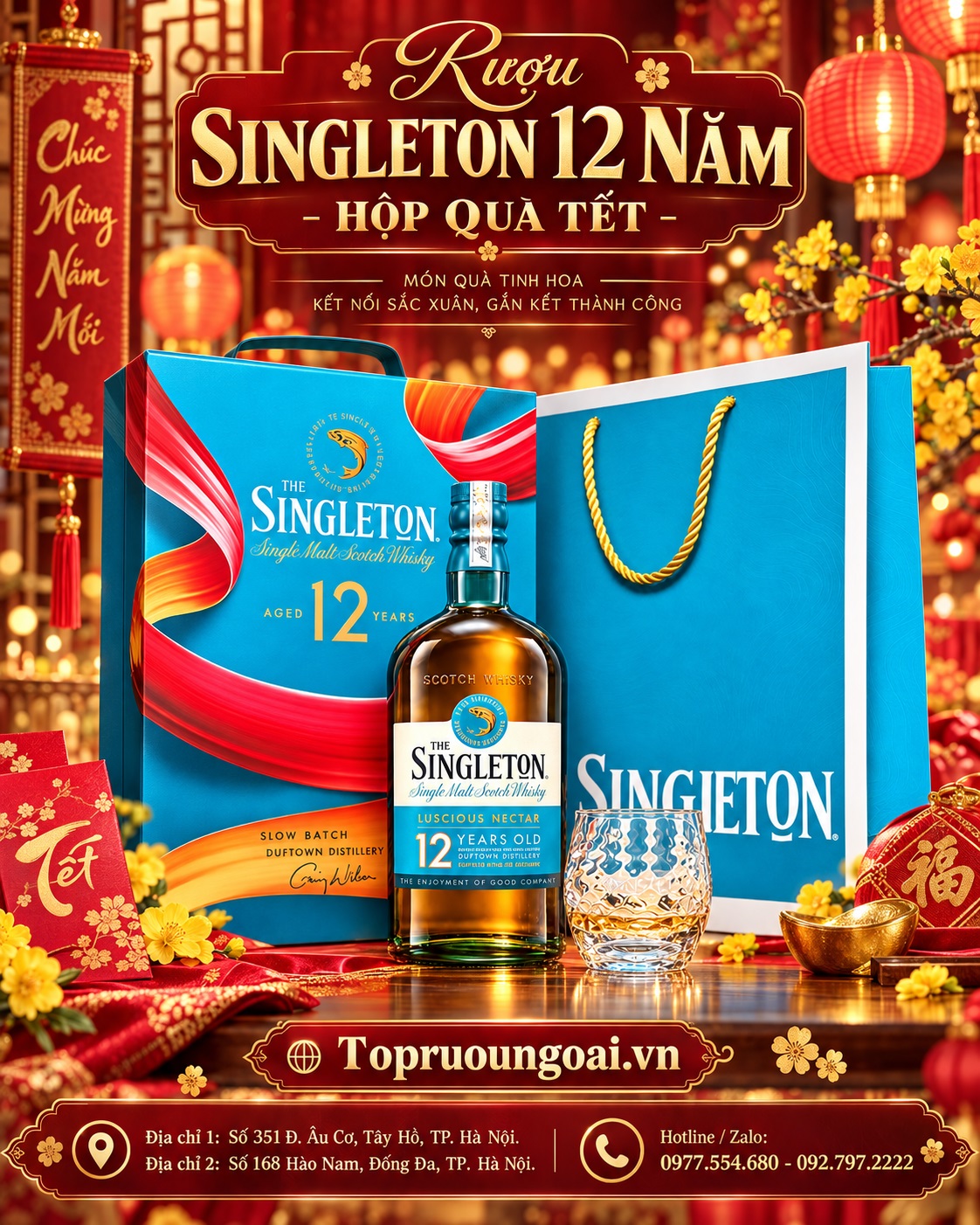 Rượu Singleton 12 năm hộp quà Tết: Có gì đặc biệt, mua ở đâu uy tín?