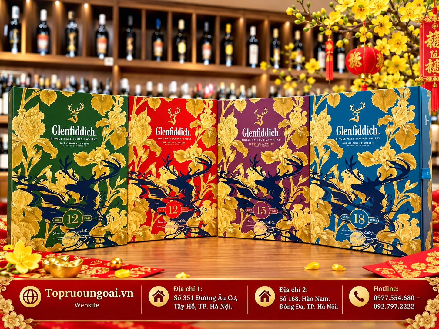 Rượu Glenfiddich 15 năm hộp quà Tết 2027 – Món quà mang dấu ấn riêng